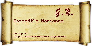 Gorzsás Marianna névjegykártya